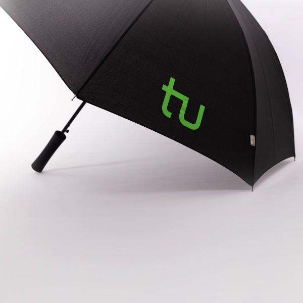 Stockschirm mit TU-Logo