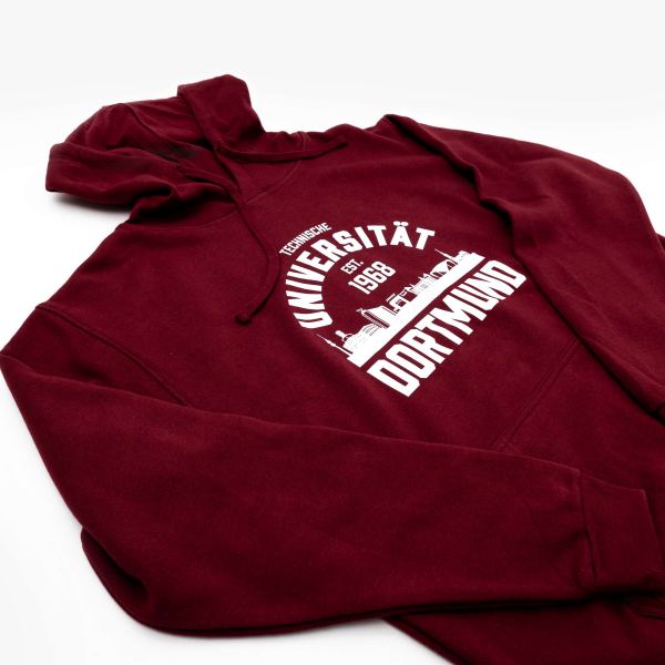 College Style Kapuzensweater, unisex, weinrot