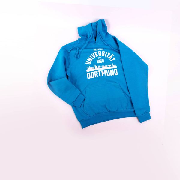 College style hoody, unisex, sky blue