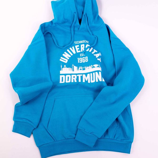 College style hoody, unisex, sky blue