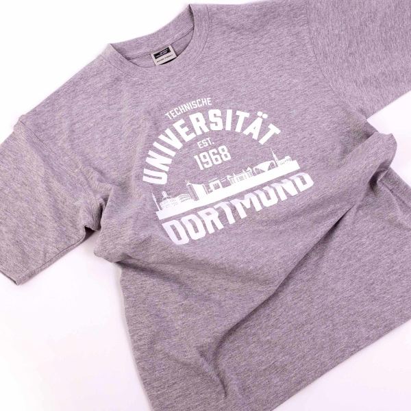 TU Unisex T-Shirt College Style grau-meliert