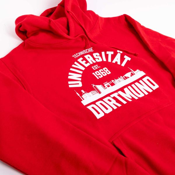 College Style Kapuzensweater, unisex, feuerrot