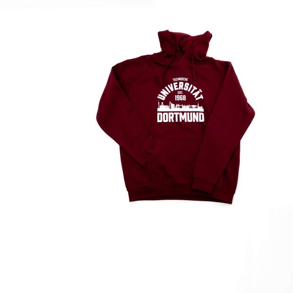 College Style Kapuzensweater, unisex, weinrot
